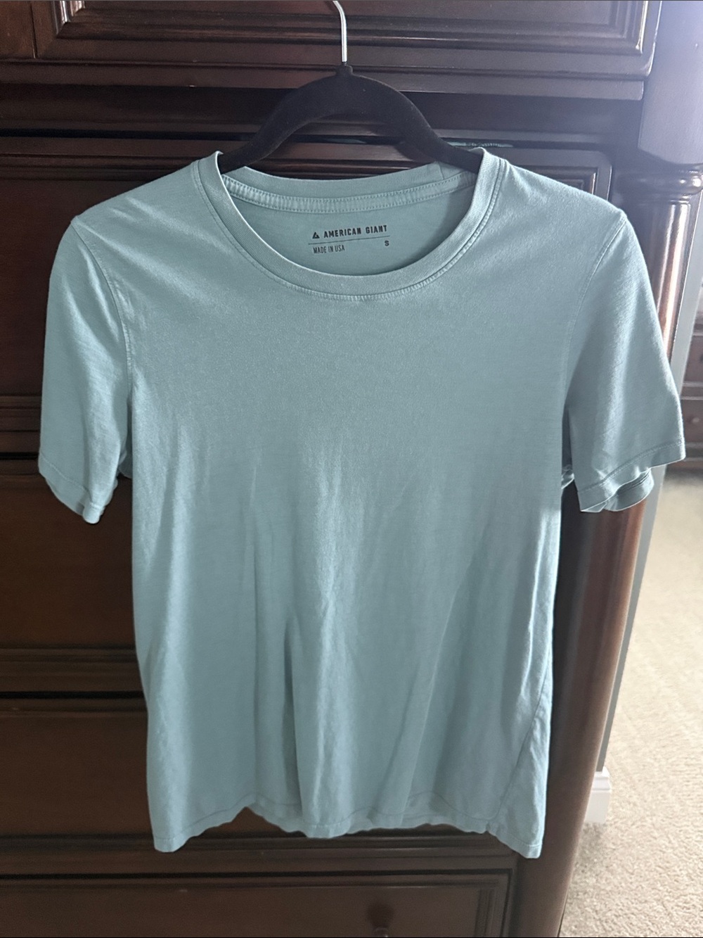 American Giant Short-Sleeve Crew T-Shirt in Pale Blue